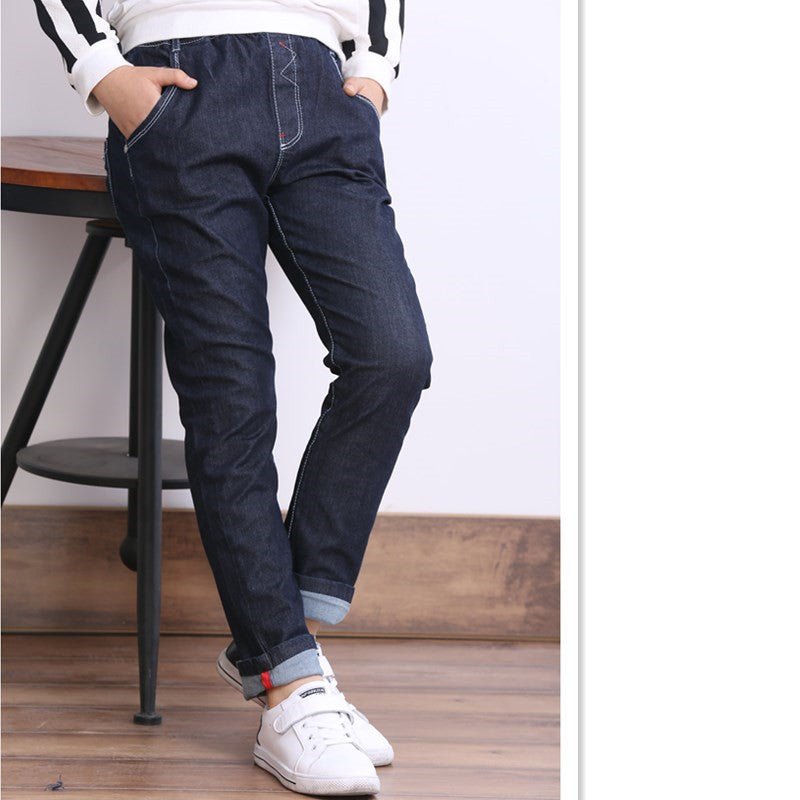 Children's Clothing, Boys' Jeans With Thick Fleece, Winter Children's Casual Wear - RICALOUX