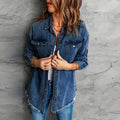 Womens Long-sleeved Loose-fit Raw-edge Blouse – Premium 0 | RICALOUX