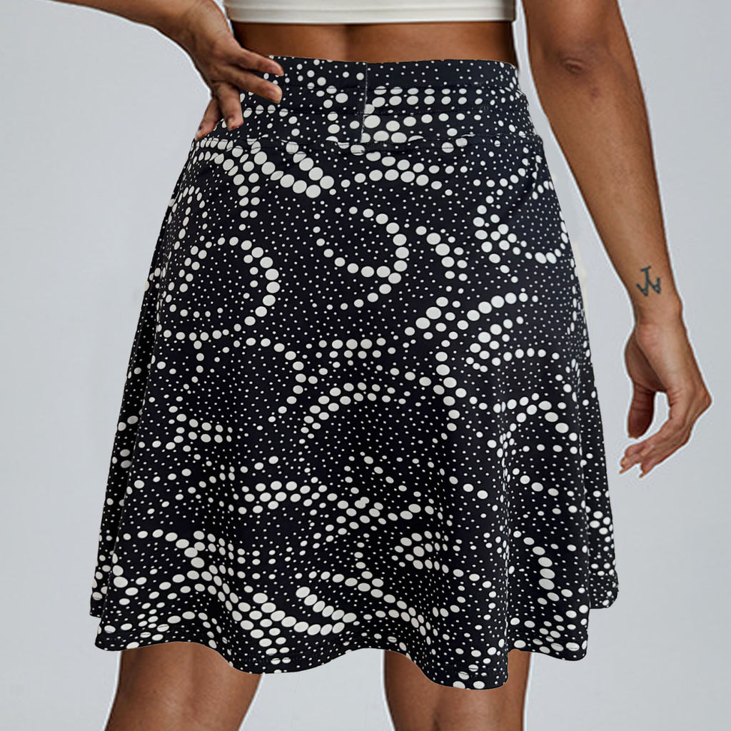 Women's Floral Print High Waist Skort With Pockets Tie Waist Ruffle Hem Athletic Skirt With Built-in Shorts – Premium 4 | RICALOUX
