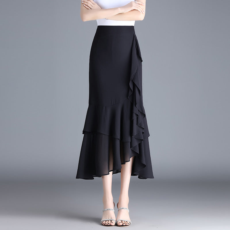 Womens Irregular Ruffled Chiffon Skirt – Premium 0 | RICALOUX