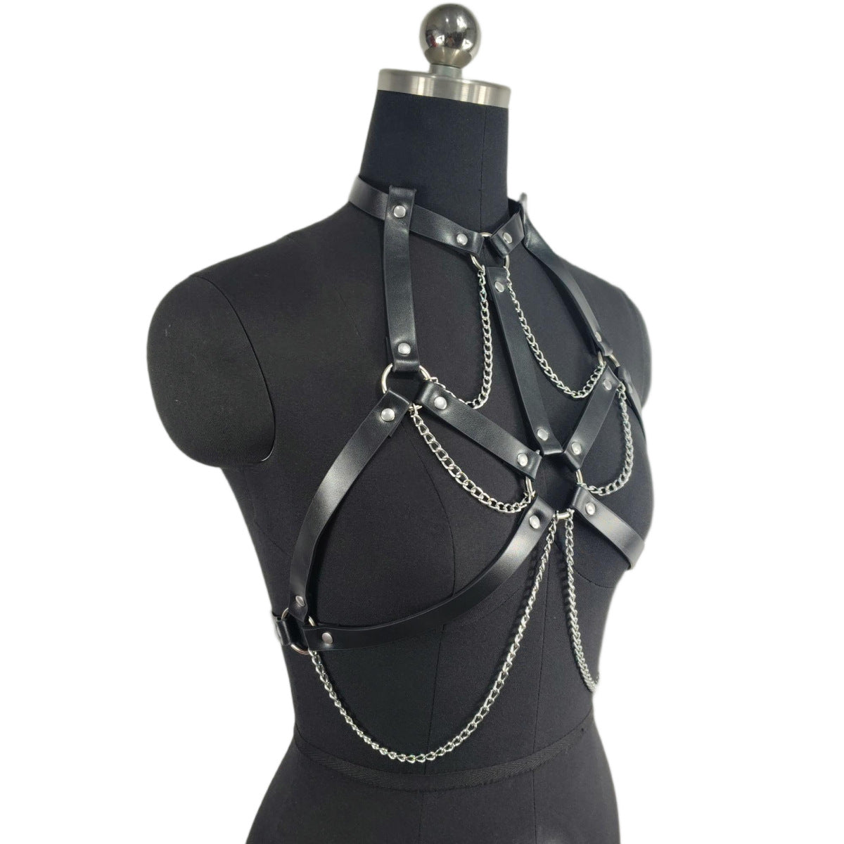 Women's Fashion Leather Strap With Chain Performance Costumes Accessories by Ricaloux