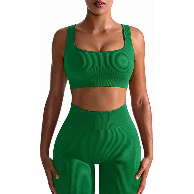 Seamless Yoga Training Threaded High-Elastic Fabric Outdoor Running Fitness Set For Women – Premium 0 | RICALOUX