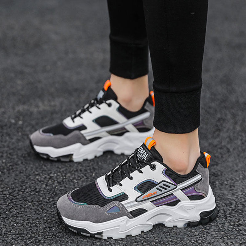 Black White Lace-up Sneakers Men Outdoor Breathable Csual Mesh Shoes Lightweight Running Sports Shoes – Premium 4 | RICALOUX
