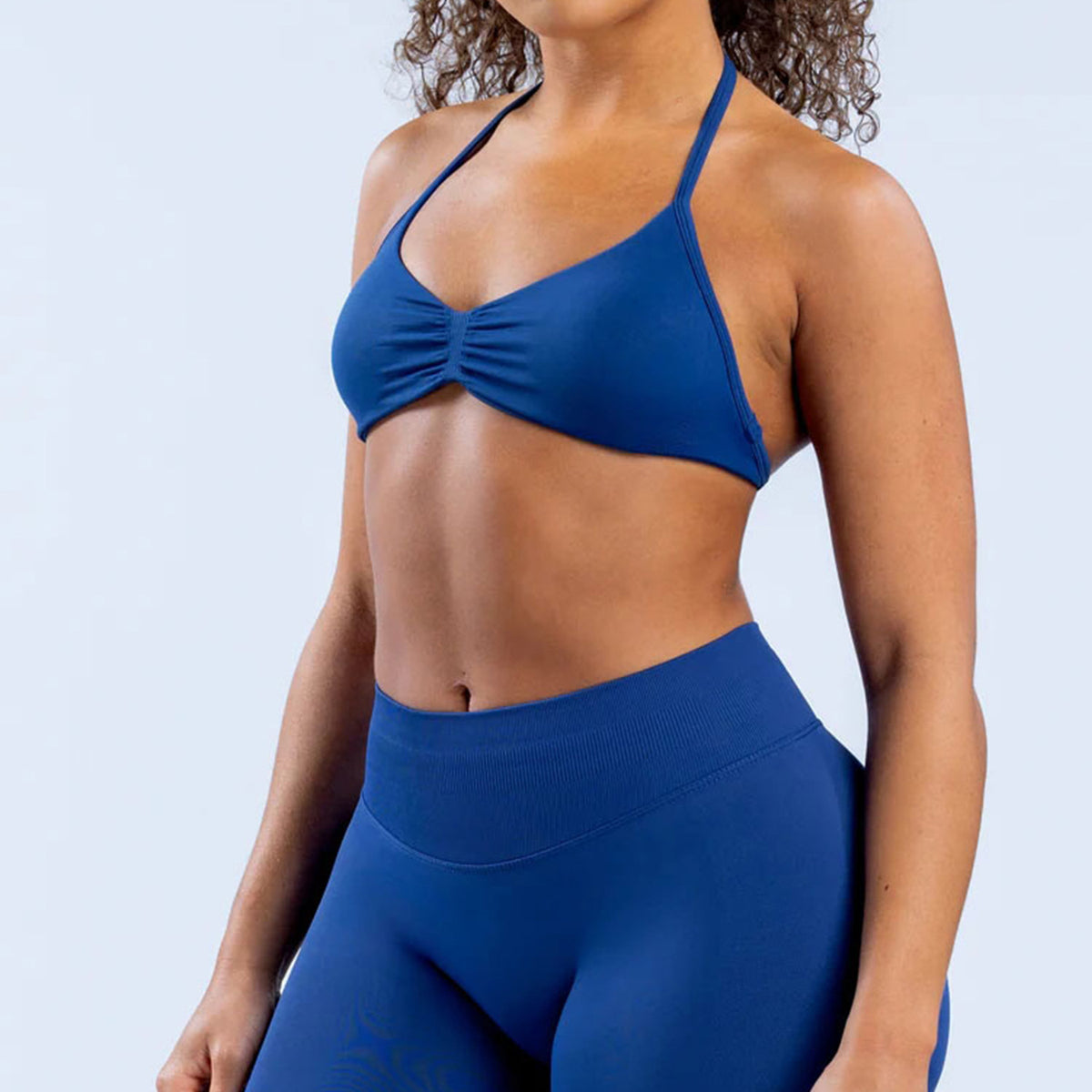 Seamless Tight-fitting Yoga Set With A Strap Bra For Outerwear by Ricaloux