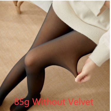 Fleece-lined Thickened Sheer Tights Leggings Transparent One-piece Pantyhose Superb Fleshcolor Pantynose - RICALOUX