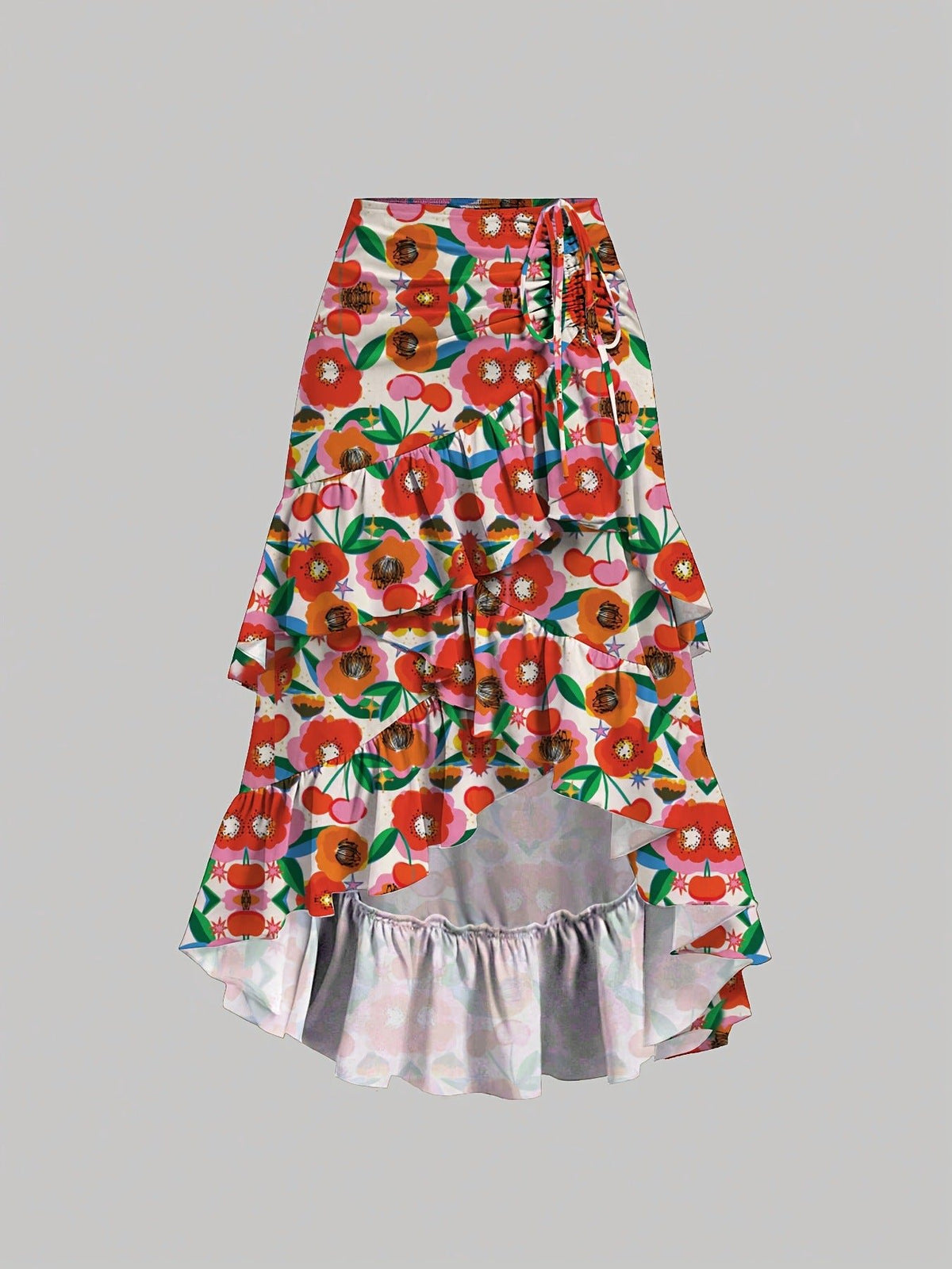 Sweet High-waisted Slimming Ruffled Hem Skirt For Women - RICALOUX