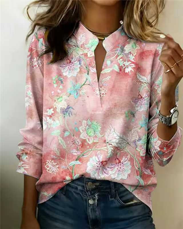 Pullover Versatile Spring Summer Long-sleeve Blouse Top by Ricaloux