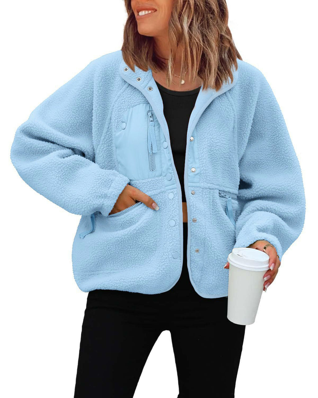 Polar Fleece Sports And Leisure Sweater Jacket Top - RICALOUX