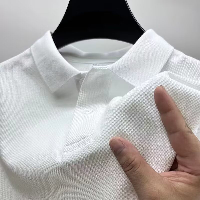 Heavyweight Mens Polo Shirt Short-sleeved T-shirt With A Turn-down Collar by Ricaloux