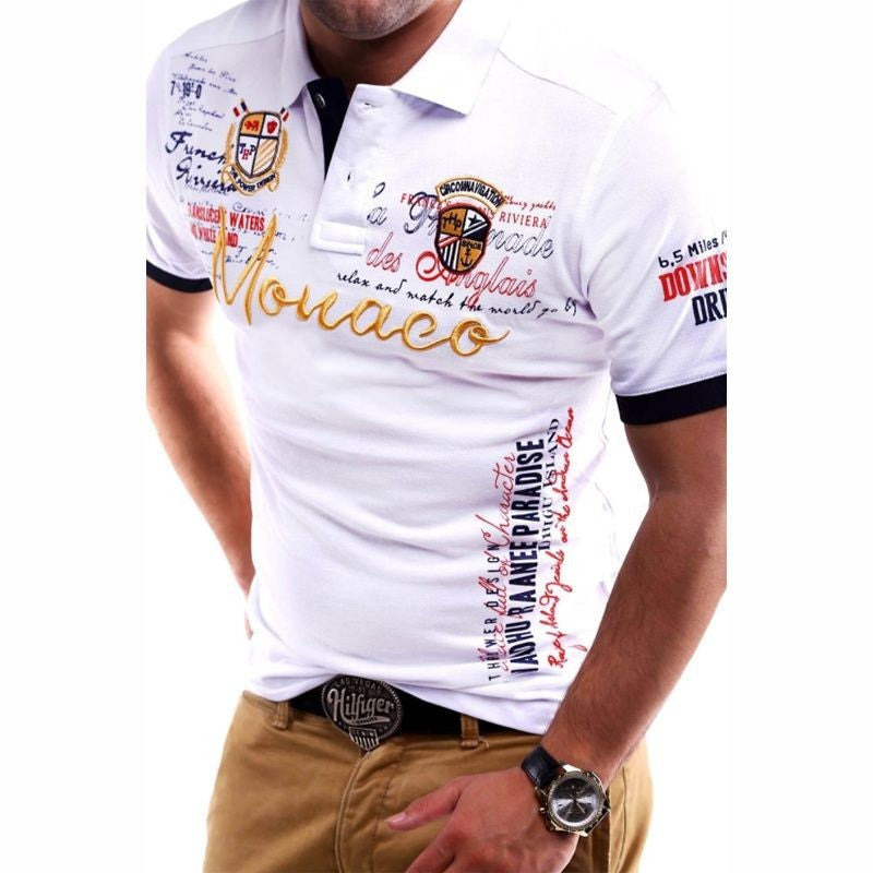 Polo Shirt Golf Digital-printed Shirt Solid Color by Ricaloux