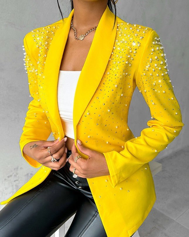 Fashion Casual Bubble Beads Small Suit Women's Clothing - RICALOUX