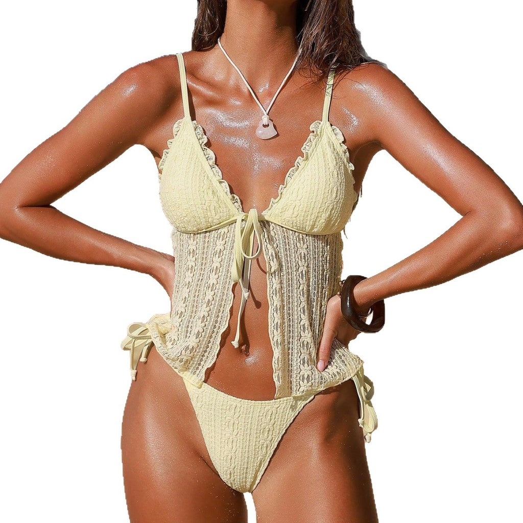 Lace Double-layer Fabric Bikini Two-piece Swimsuit – Premium 0 | RICALOUX