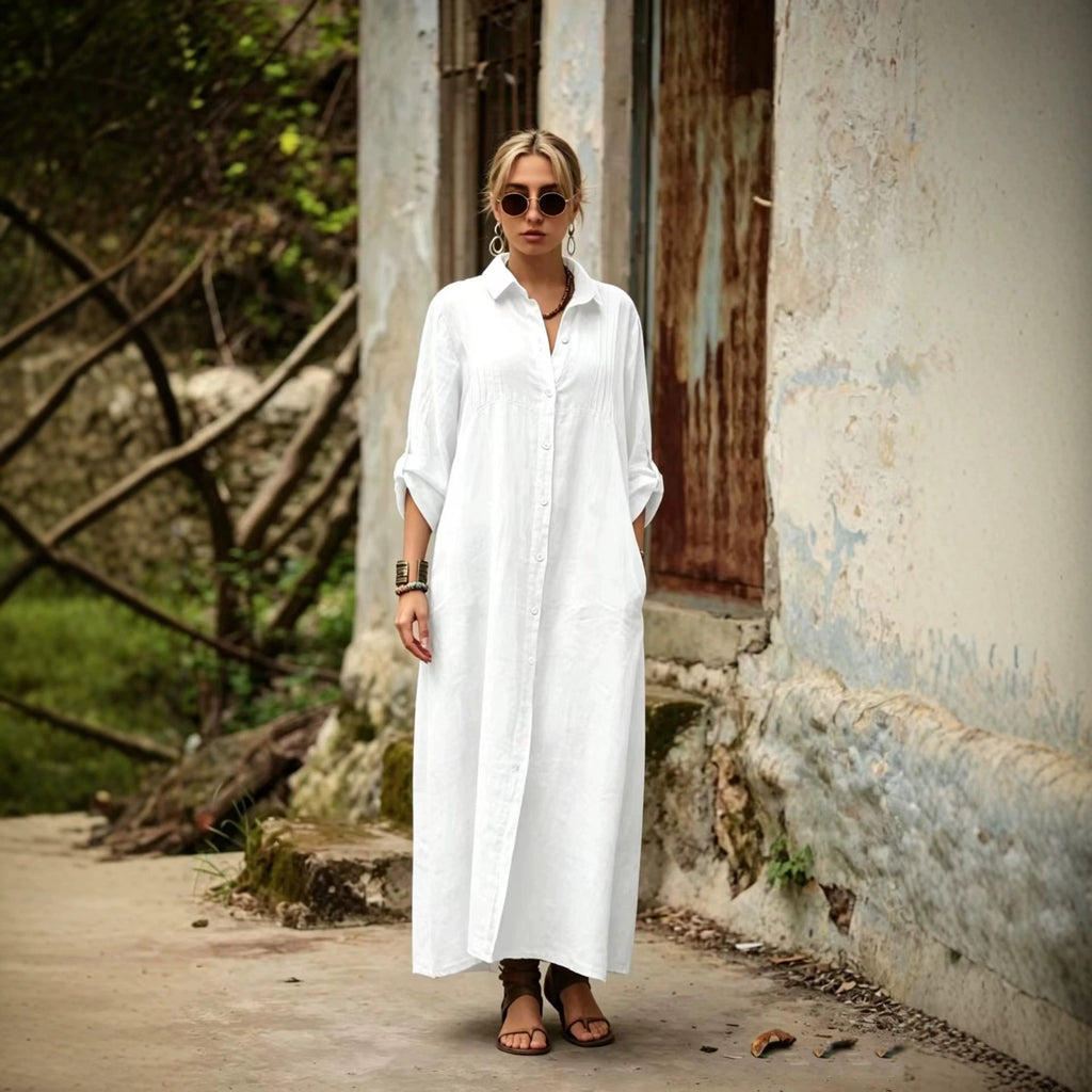 Elegant Simple Loose-fit Fashionable Long Dress – Premium 0 | RICALOUX
