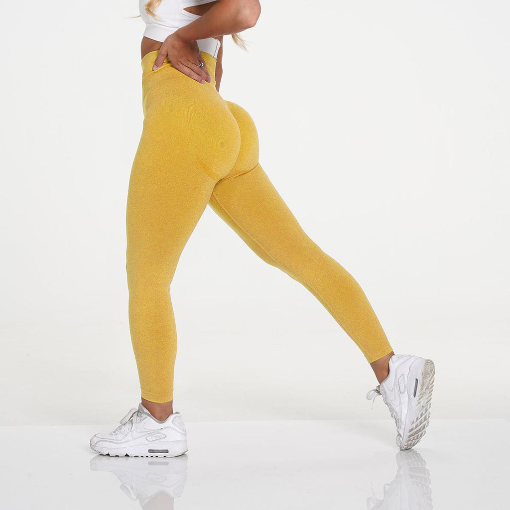 Women's High-Waisted Cargo Pocket Peach Butt Yoga Pants For Autumn And Winter, European & American Style, Stretchy Lifting Butt Quick-Dry Athletic Leggings For Running And Fitness by Ricaloux