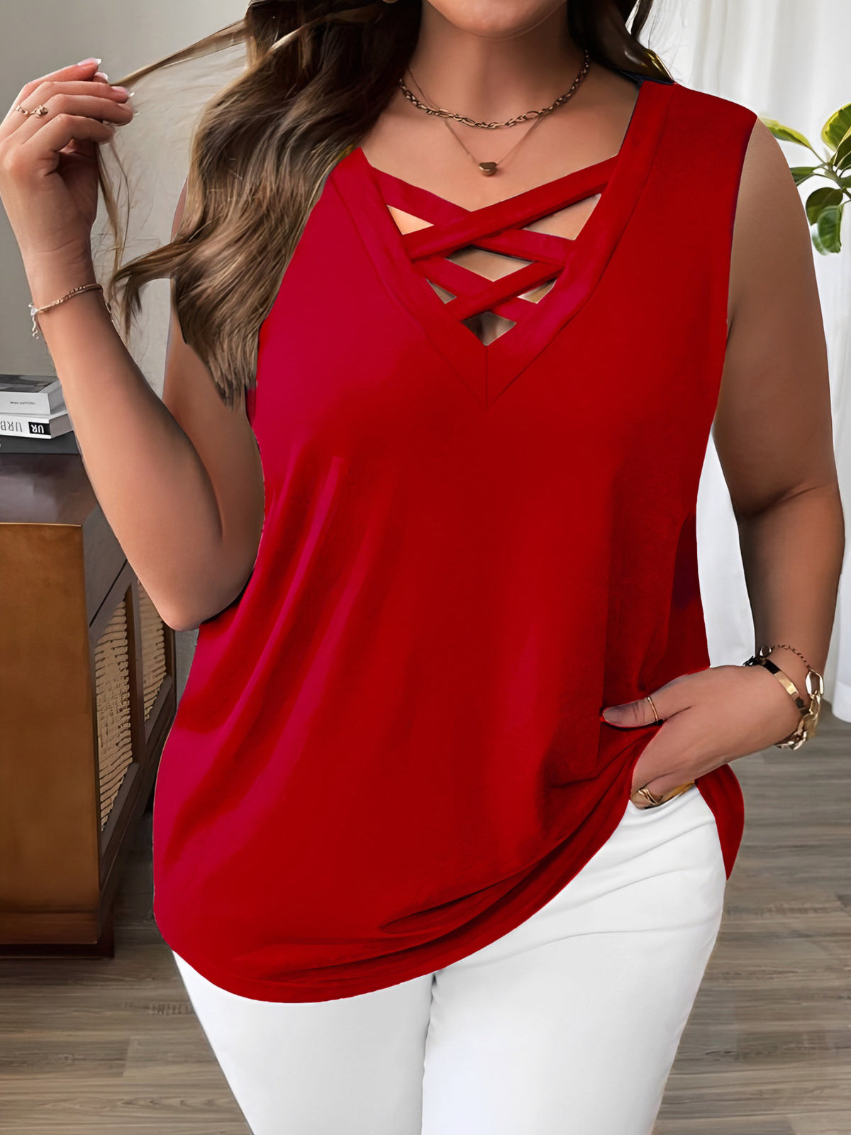 Simple And Elegant T-shirt Arrival V-neck Versatile by Ricaloux