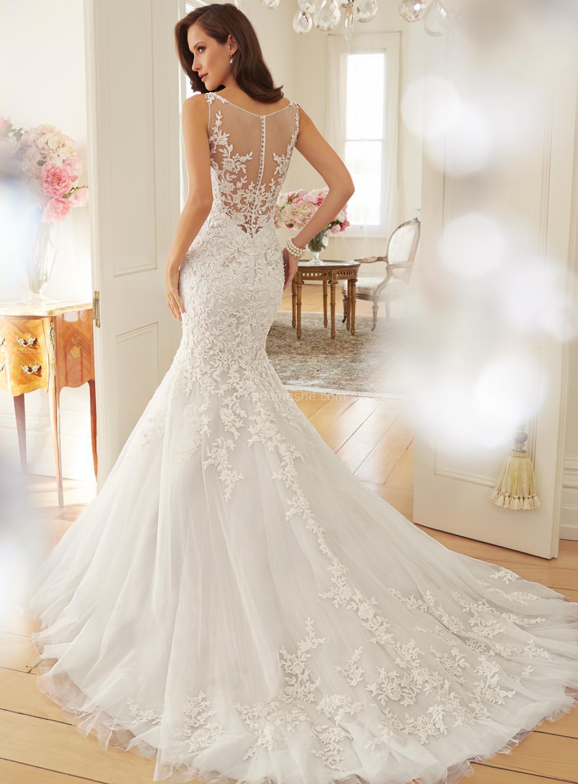Fishtail Slim Wrapped Sexy Wedding Dress - RICALOUX