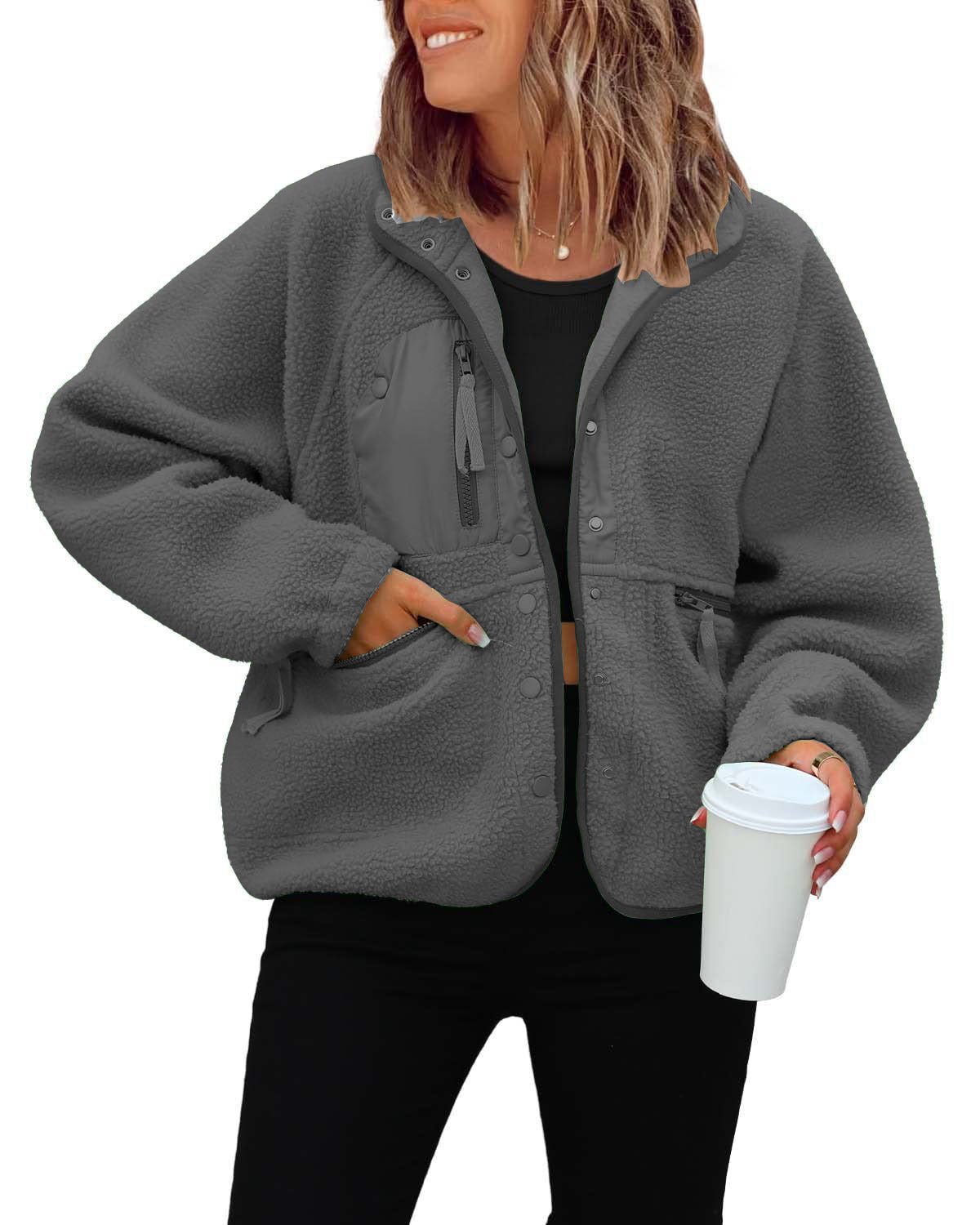 Polar Fleece Sports And Leisure Sweater Jacket Top - RICALOUX