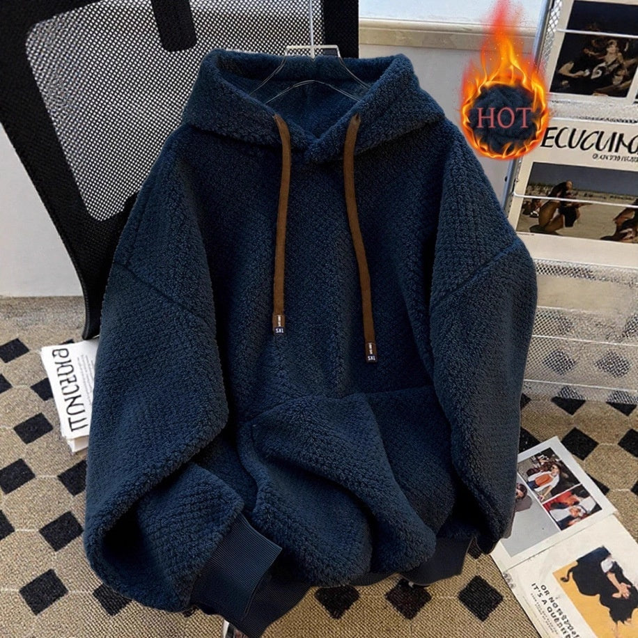 Womens Fleece-lined Thickened Hooded Sweatshirt by Ricaloux