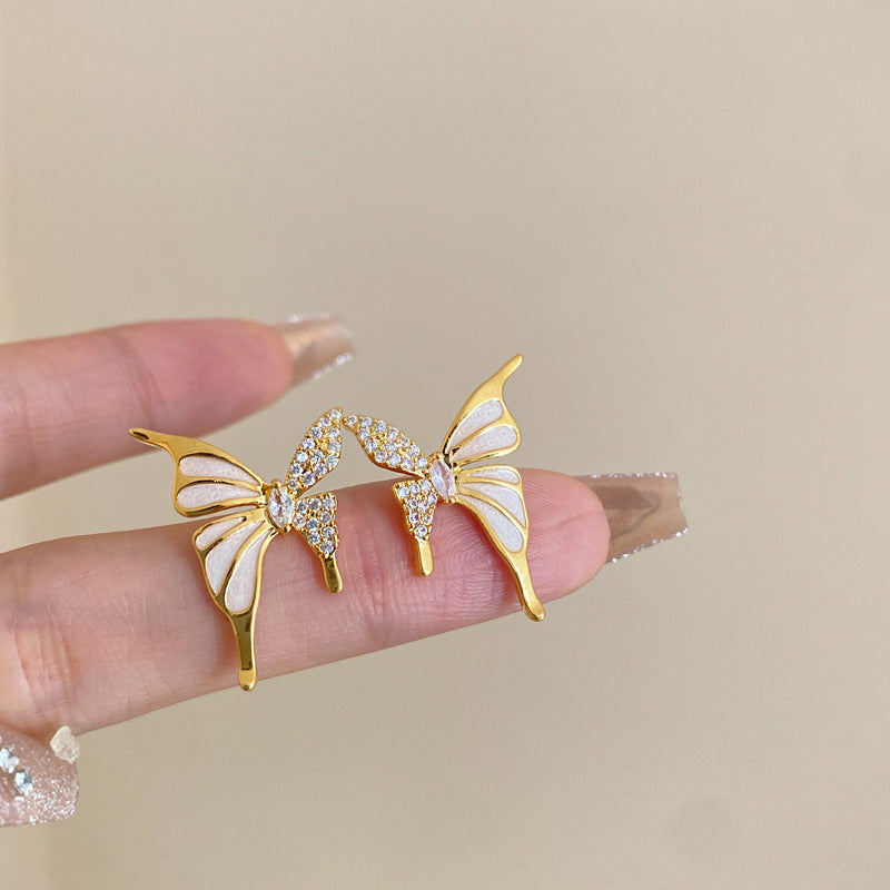 Fashion Jewelry Rhinestone Dripped Butterflies Stud Earrings Sweet Everyday Versatile Jewelry For Women – Premium 0 | RICALOUX