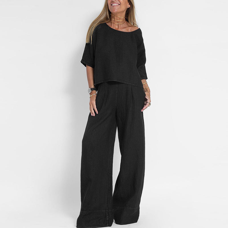 Casual Chic Pocketed Pants Womens Beach Set by Ricaloux