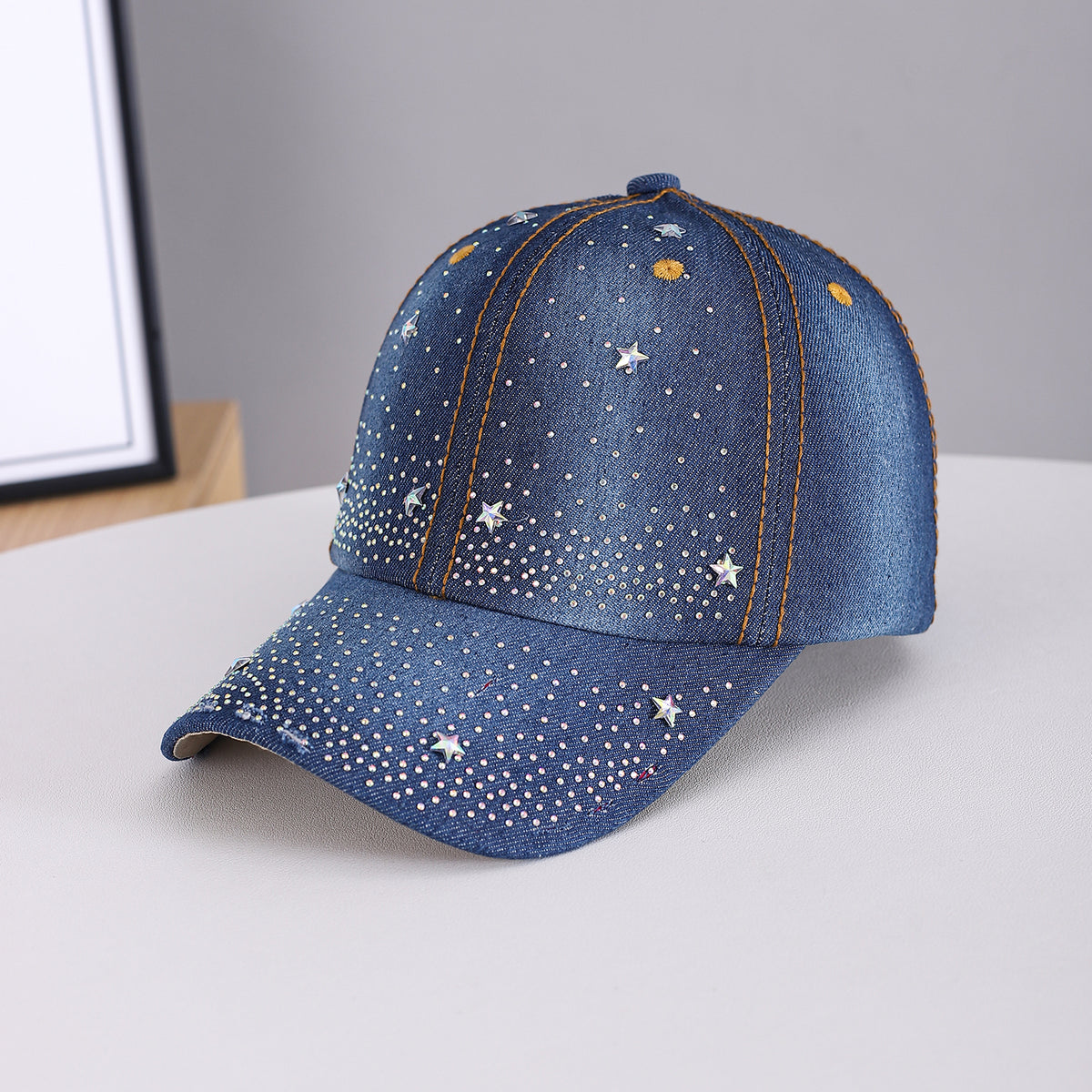 Men's And Women's Three-dimensional Glittering Diamond Mini Stars Distressed Craft Style Retro Streetwear Baseball Cap Suitable For Dates, School Outings – Premium 4 | RICALOUX