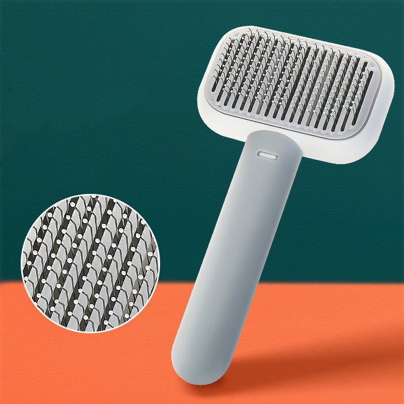 New Pet Cat Dog Hair Brush Hair Massage Comb Open-Knot Brush Grooming Cleaning Tool Stainless Steel Comb - RICALOUX