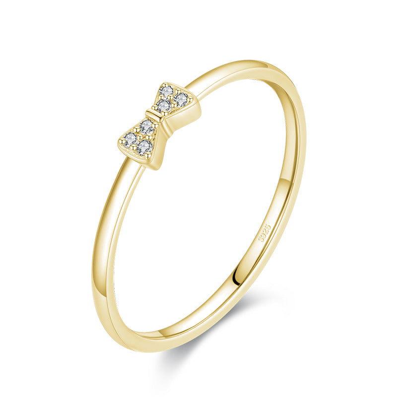 S925 Sterling Silver All-Match Simple Korean Trendy Micro-Inlaid Index Finger Ring Fashion Jewelry by Ricaloux