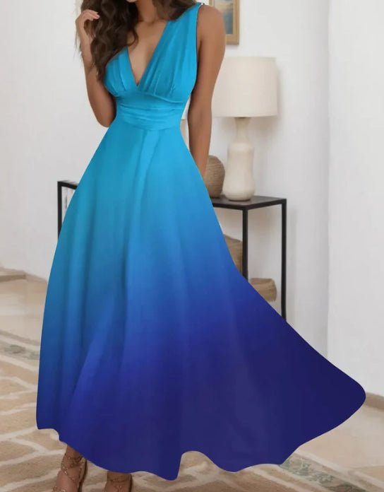 European And American V-neck Chest Wrap Dress - RICALOUX