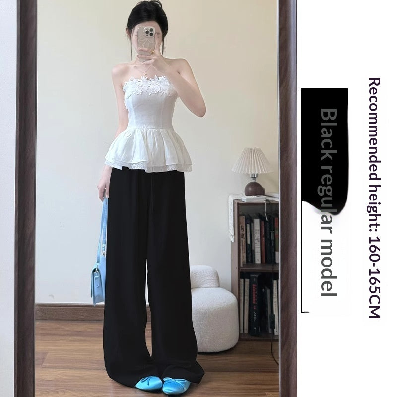 White Cotton-linen Wide-leg Viscose Floor-length Pants by Ricaloux