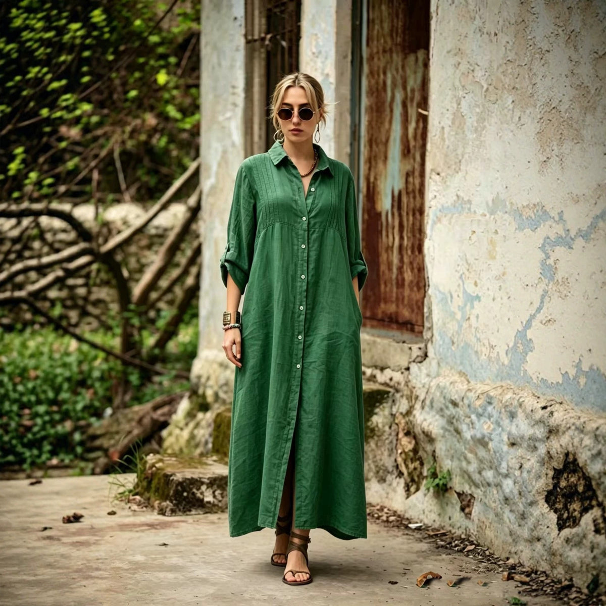 Elegant Simple Loose-fit Fashionable Long Dress by Ricaloux