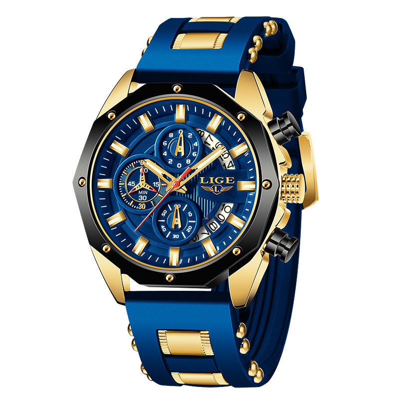 Fashion Mens Watches Top Brand Luxury Silicone Sport Watch Men Quartz Date Clock Waterproof Wristwatch Chronograph – Premium 0 | RICALOUX