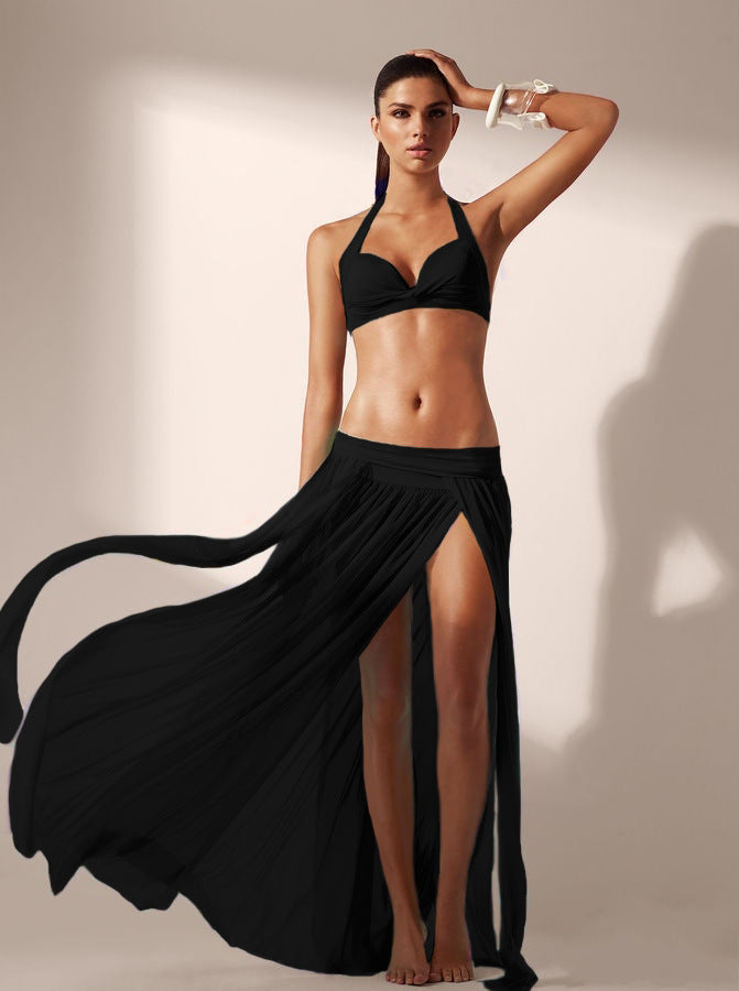Womens Casual Beach Dress With Elastic Waistband by Ricaloux