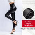 Womens Plus-Size High-Waisted Fleece-Lined PU Leather Pants by Ricaloux