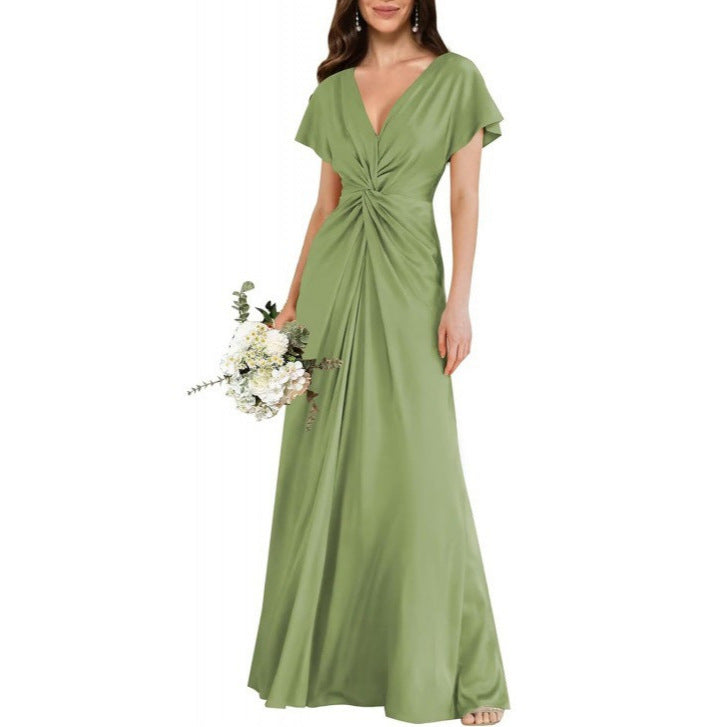 Chiffon Short-sleeve A-line Dress For Women by Ricaloux