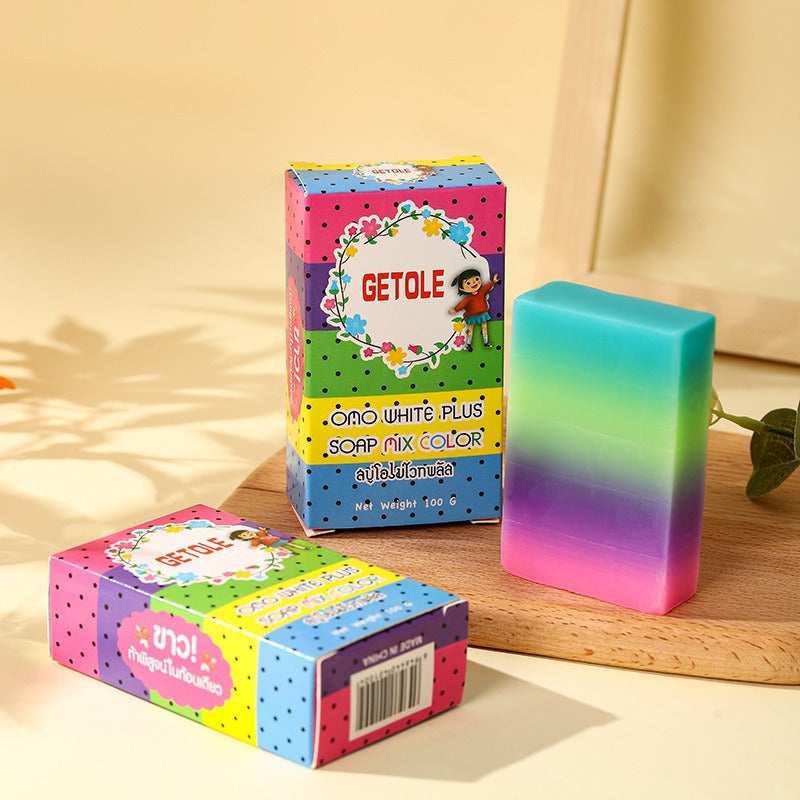 Rainbow Soap Handmade Essential Oil Soap Bath Soap Mild Fruit Soap by Ricaloux