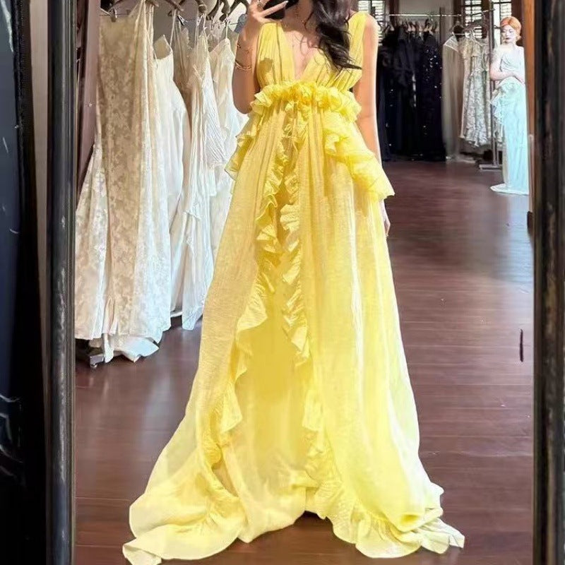 Yellow Beach Vacation Dress With A Resort Vibe – Premium 0 | RICALOUX