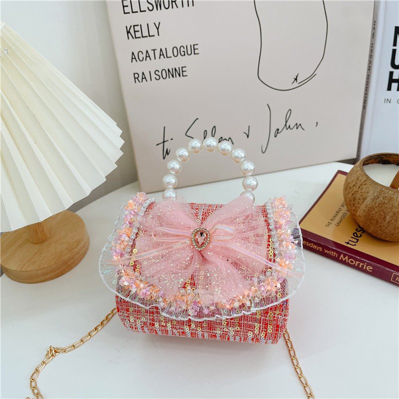 Childrens Bag Summer Fashion Crossbody Bag, Girls Pearl-handled Tote - RICALOUX