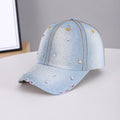 Men's And Women's Three-dimensional Glittering Diamond Mini Stars Distressed Craft Style Retro Streetwear Baseball Cap Suitable For Dates, School Outings – Premium 4 | RICALOUX