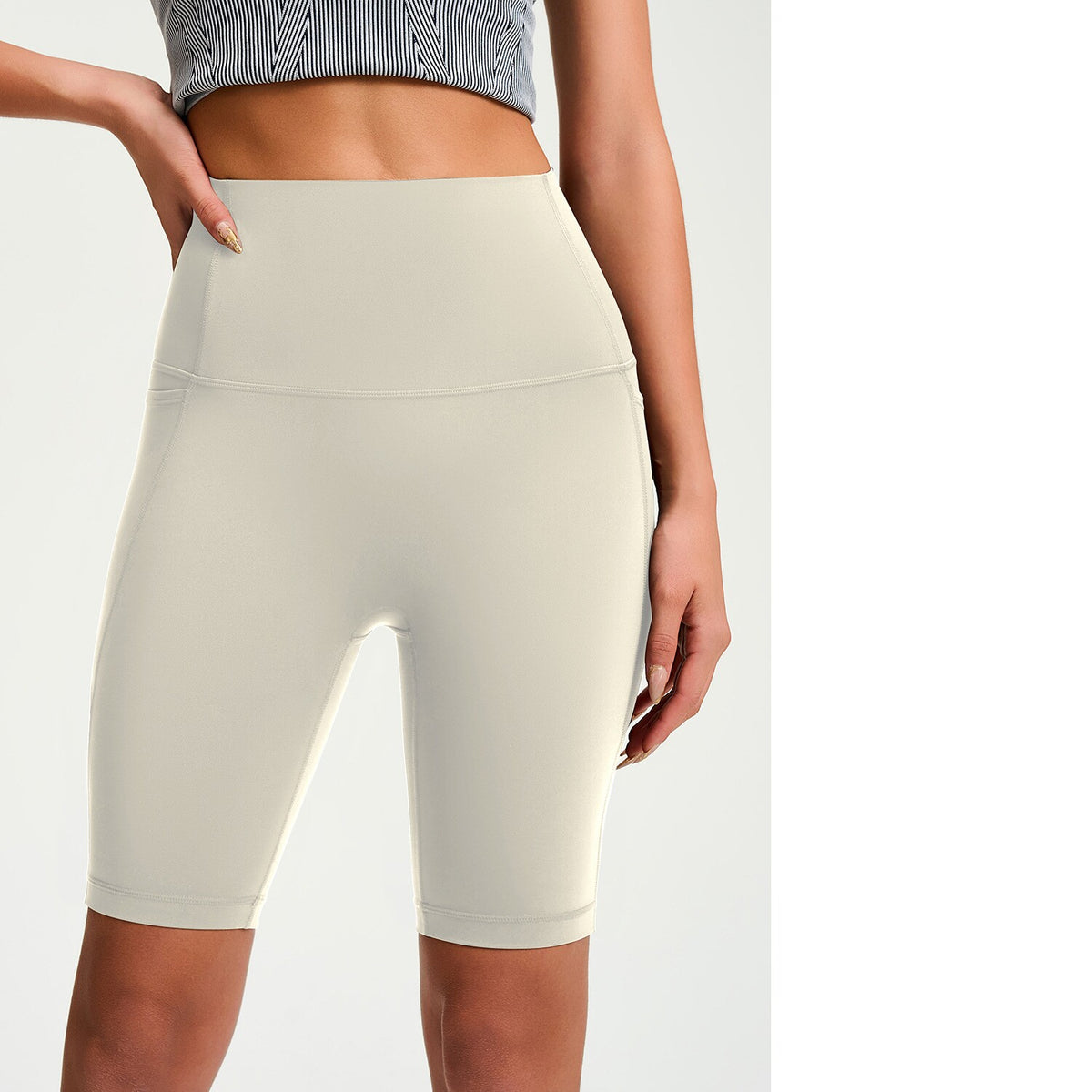 Women's High-Waisted Tight Mid-Length Naked-Feel Yoga Shorts With Butt Lifting, Quick-Dry Fabric For Sports, Fitness And Outdoor Cycling Wear – Premium 4 | RICALOUX