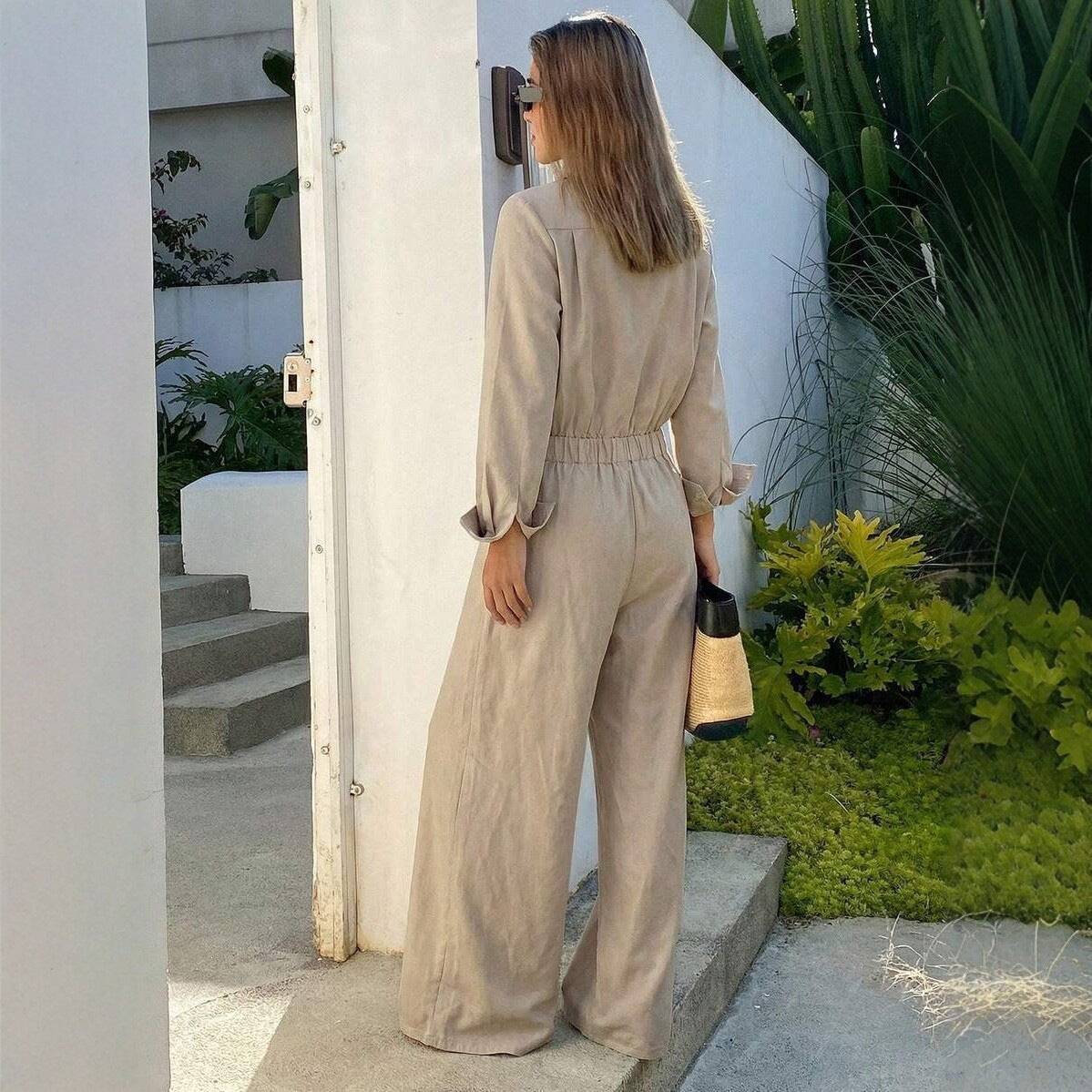 Autumn New Style Workwear-inspired Lapel Jumpsuit For Women – Premium 0 | RICALOUX