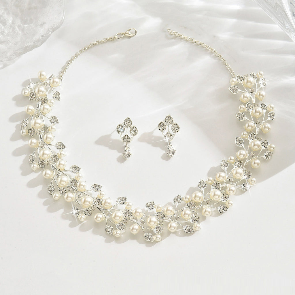 Pearl Leaf-Shaped Jewelry Set For Women by Ricaloux