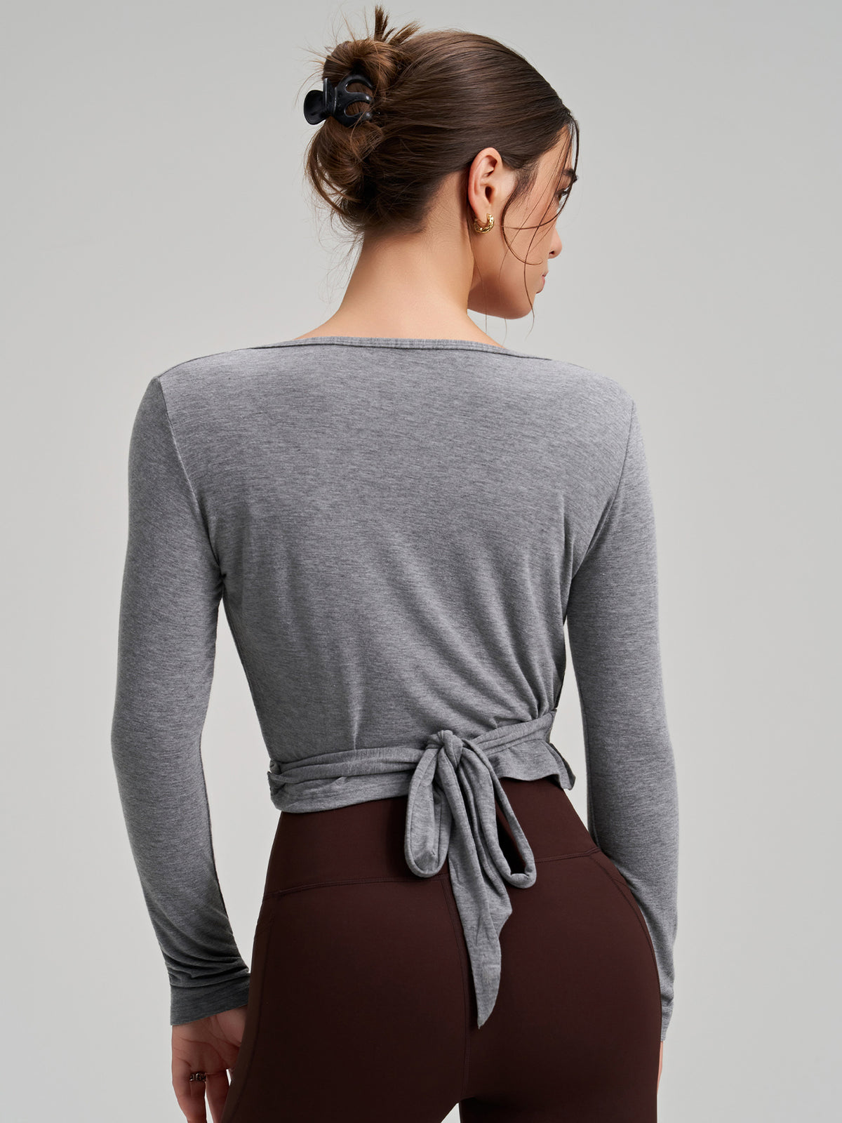 Stylish One-Piece Long-Sleeve Yoga Top With Tie Strap, High-End Outdoor Activewear With Four-Way Stretch For Sports, Dance And Fitness – Premium 4 | RICALOUX