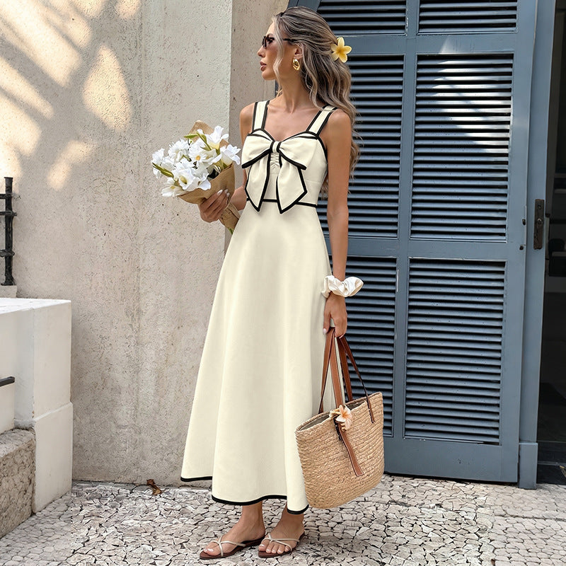 Vintage-style Resort Style Colorblock Strap Dress – Premium 0 | RICALOUX