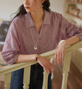 French-striped Lightweight Sun-protection Shirt by Ricaloux