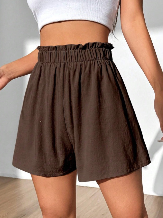 Summer Minimalist Basic Go-to Elastic-waist Casual Shorts by Ricaloux