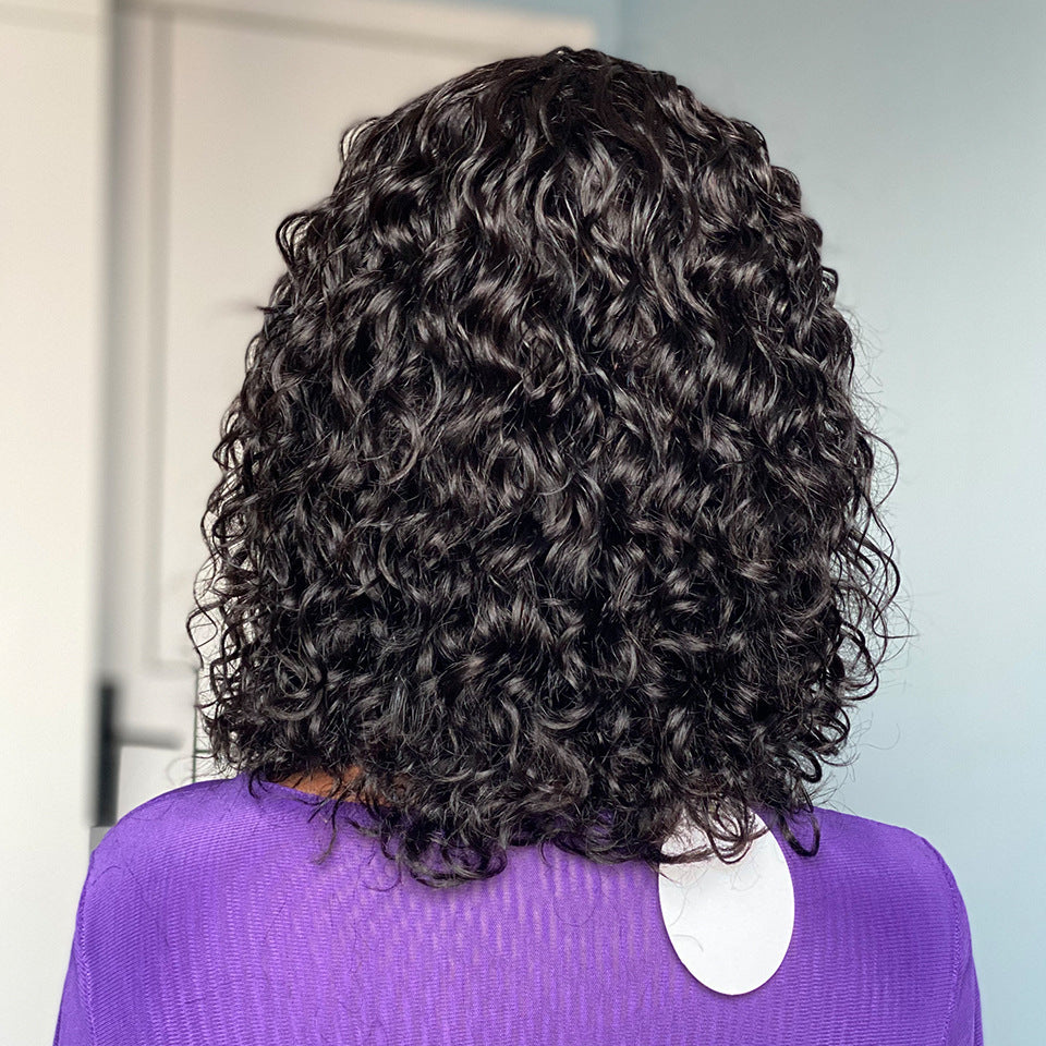Water Wave Human Hair Wigs With Bangs by Ricaloux