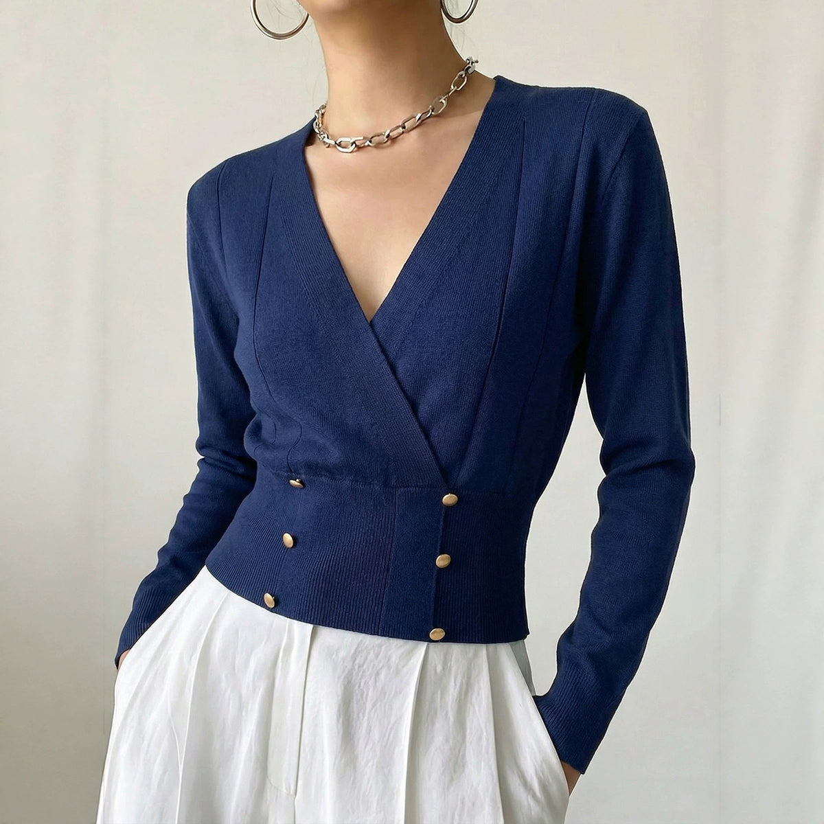 Womens Casual Knitted Versatile Fitted Top – Premium 0 | RICALOUX
