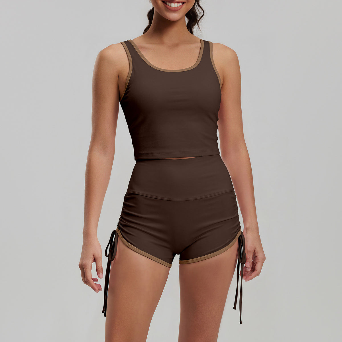 2026 Spring & Summer Sports Set With Built-in Chest Pads, High Support, Slim Fit, Breathable, For Cycling, Workout & Yoga by Ricaloux