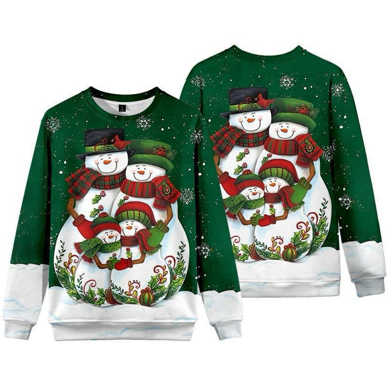 Womens Crew-Neck Pullover Casual Sweatshirt With 3D Hooded Print by Ricaloux