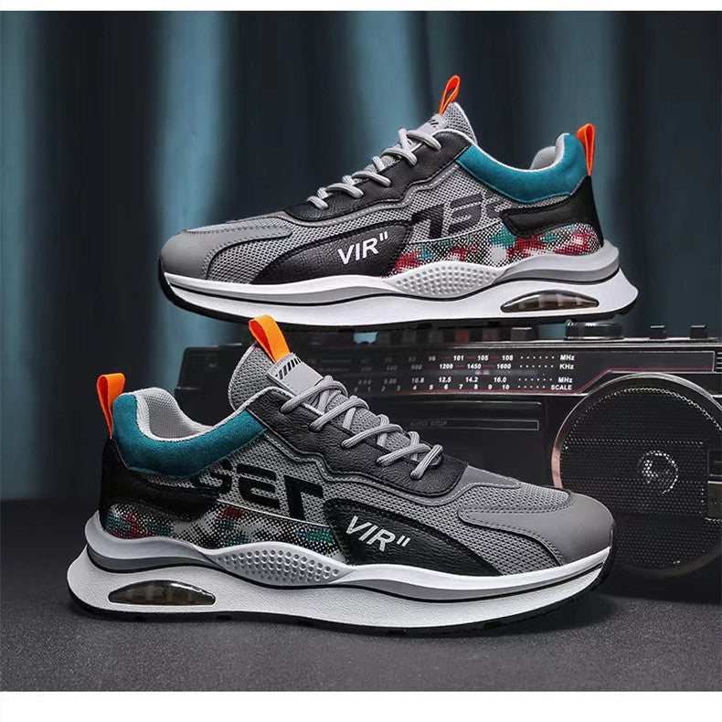 Air Cushion Mesh Sneakers Personalized Fashion Lace Up Sports Shoes Men Casual Versatile Breathable Walking Running Shoes – Premium 4 | RICALOUX